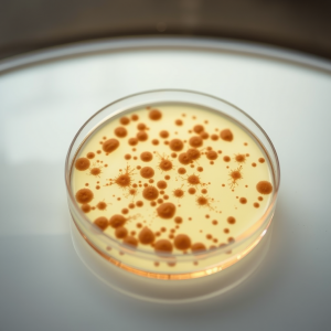 Petri Dish Bacterial Colonies Forming Organic Patterns