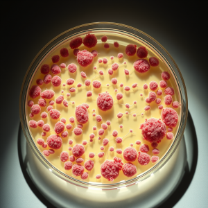 Petri Dish Bacterial Colonies Forming Organic Patterns