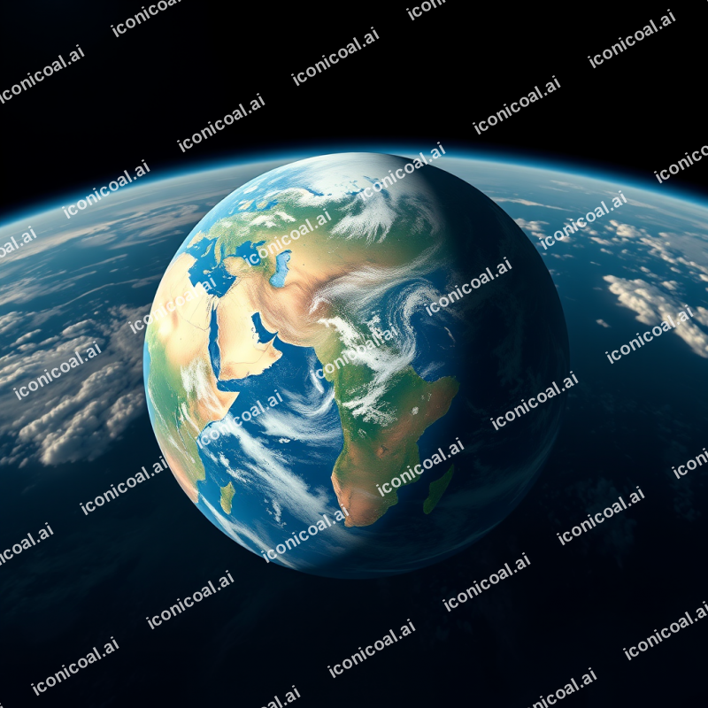 Planet Earth From Space Showing Continents And Clouds