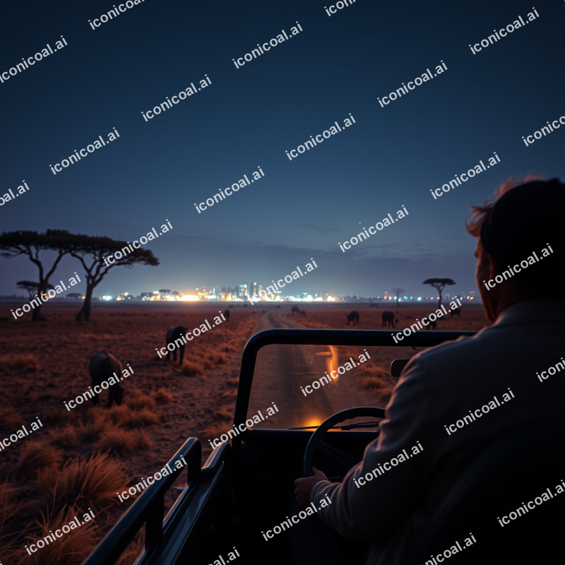 Safari Vehicle Watching Wildlife African Savanna Adventure