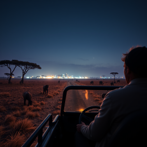 Safari Vehicle Watching Wildlife African Savanna Adventure