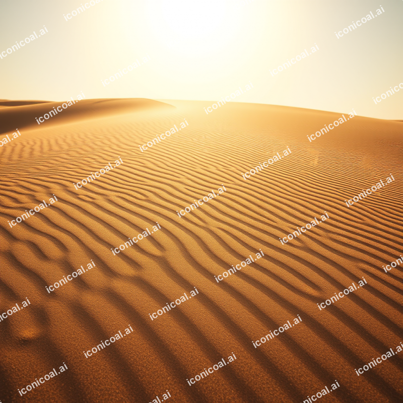 Sand Dune Ripples Under Harsh Directional Golden Light