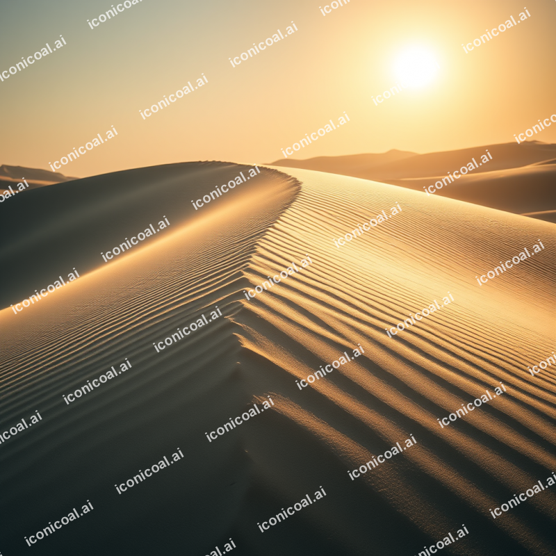 Sand Dune Ripples Under Harsh Directional Golden Light