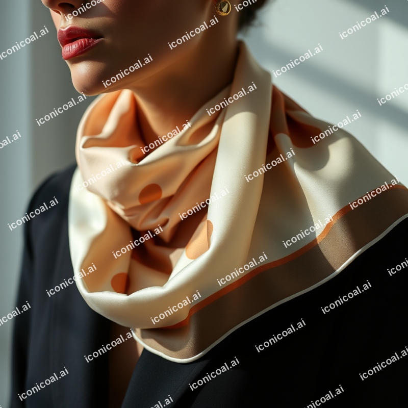 Silk Scarf Draped Elegantly Luxury Accessories Detail Shot