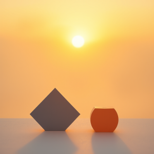 Simple Geometric Shapes On Solid Color Minimal Design