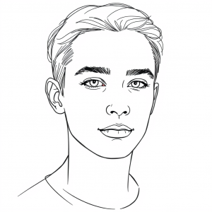 Simple Line Drawing Portrait Continuous Line Minimal Art