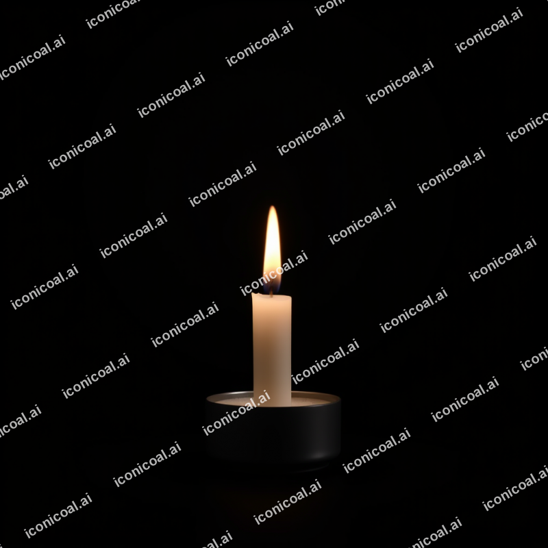 Single Candle Flame On Dark Background Peaceful