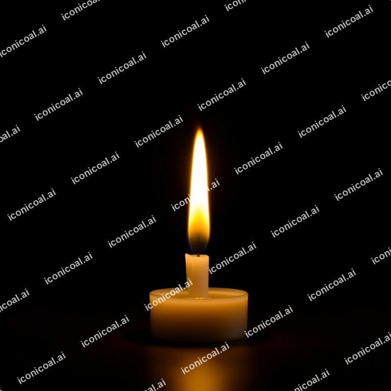 Single Candle Flame On Dark Background Peaceful