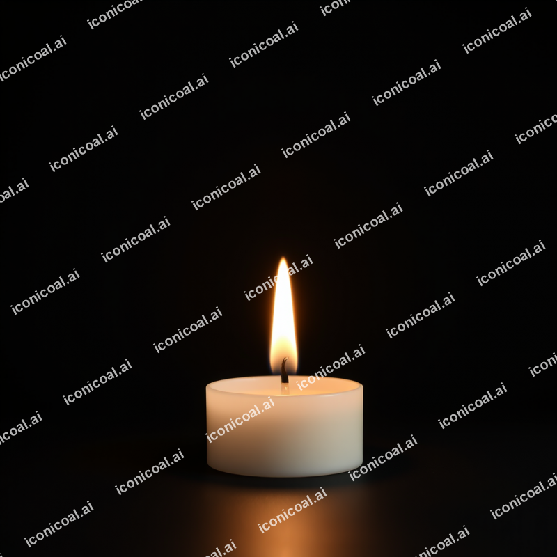 Single Candle Flame On Dark Background Peaceful