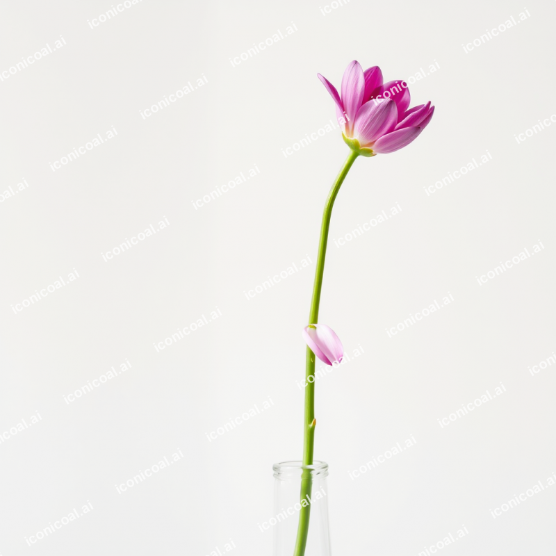 Single Flower In Bud Vase Elegant Simple Beauty