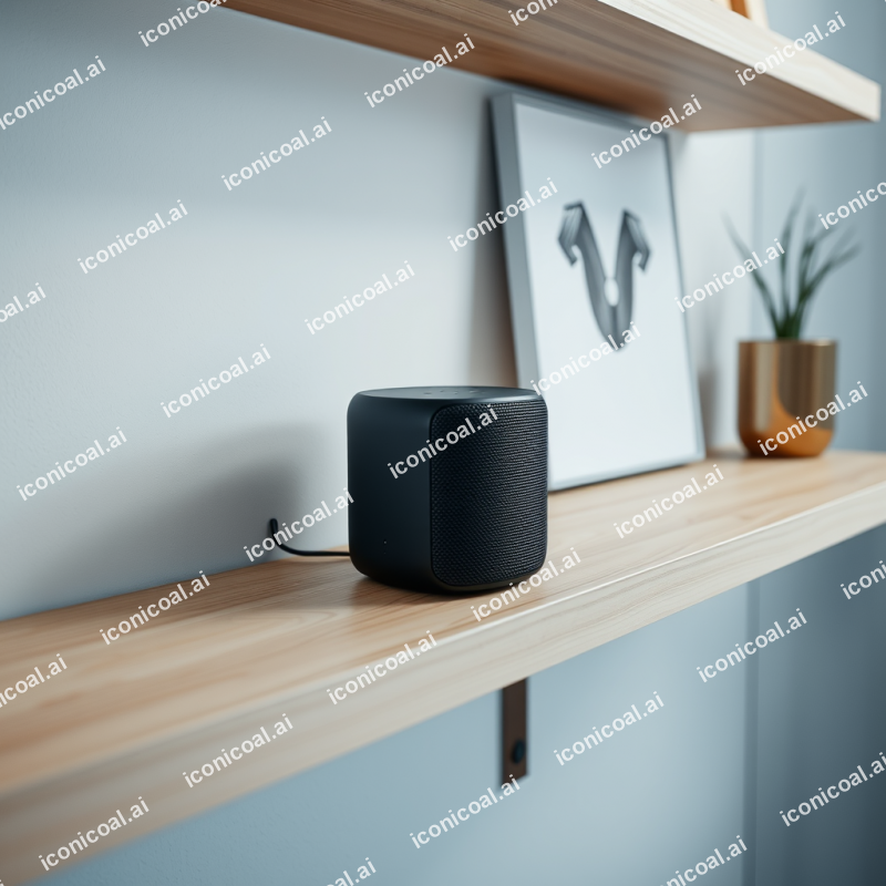 Smart Speaker On Shelf Home Automation Device