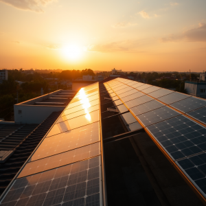 Solar Panels On Rooftop Sustainable Energy Technology