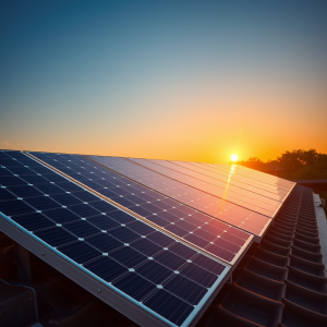 Solar Panels On Rooftop Sustainable Energy Technology