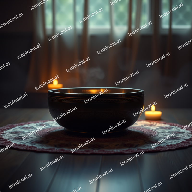 Sound Bowl Meditation Healing Practice Calming Atmosphere