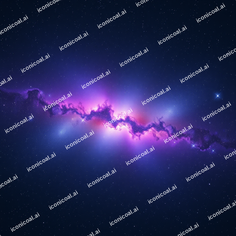 Space Nebula With Stars Cosmic Purple And Blue Colors