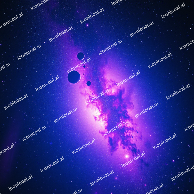 Space Nebula With Stars Cosmic Purple And Blue Colors