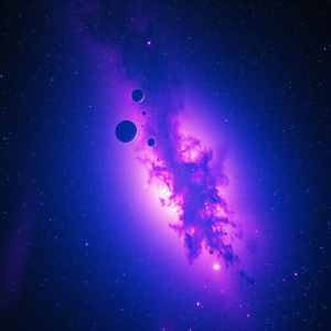 Space Nebula With Stars Cosmic Purple And Blue Colors