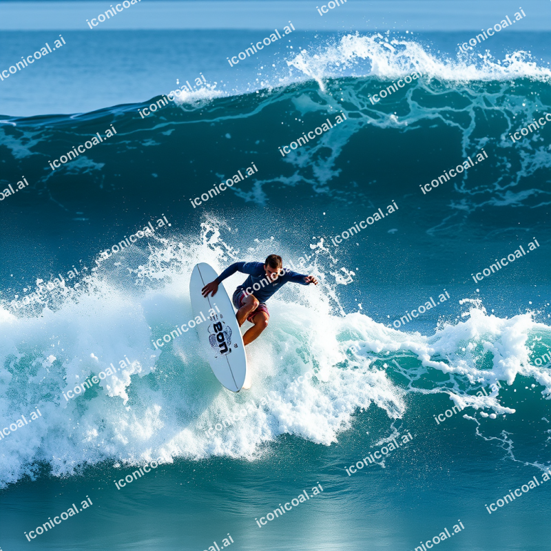 Surfer Riding Wave Ocean Action Sports Adventure
