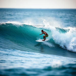 Surfer Riding Wave Ocean Action Sports Adventure