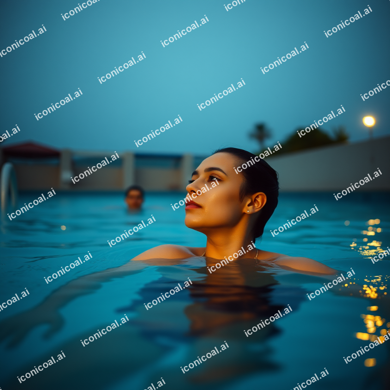 Swimming In Outdoor Pool Healthy Active Lifestyle