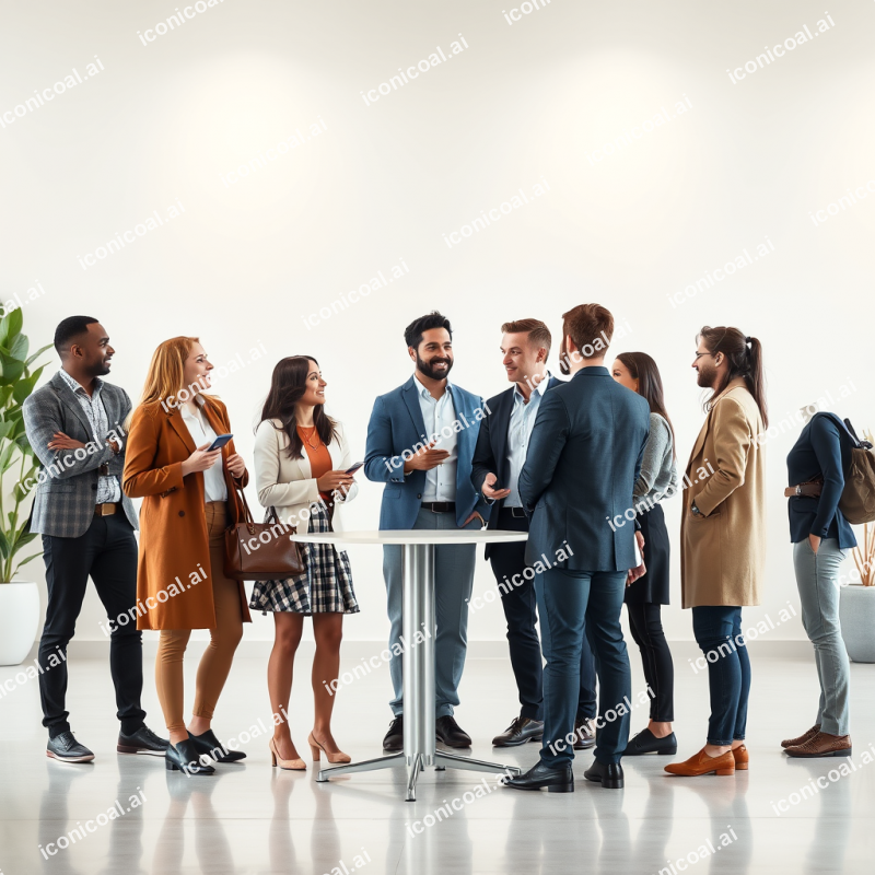 Team Of Diverse Colleagues Casual Conversation Break Room
