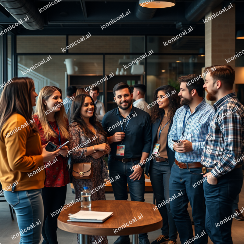 Team Of Diverse Colleagues Casual Conversation Break Room