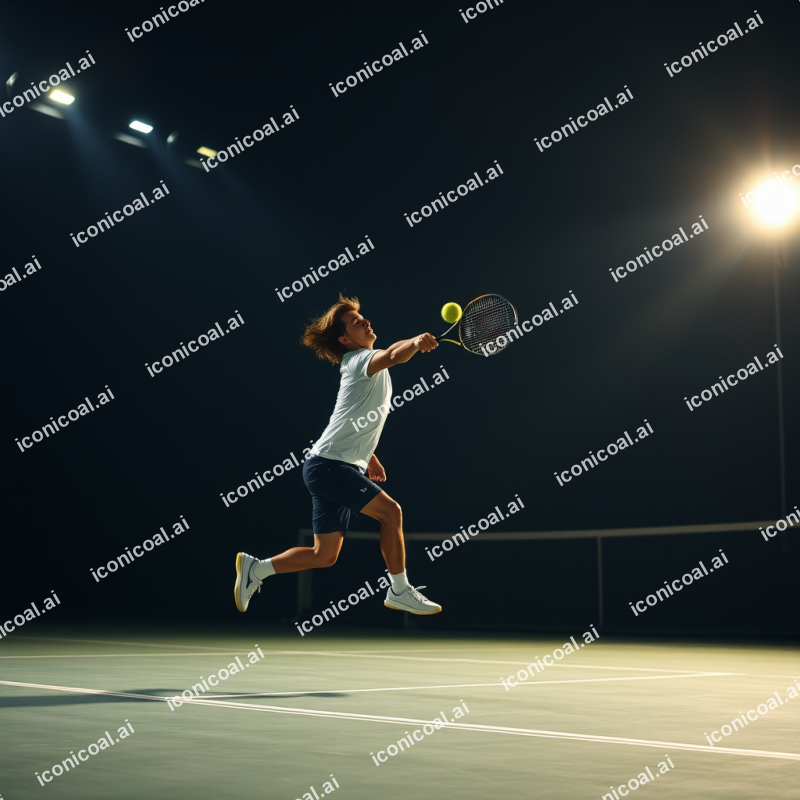Tennis Serve Powerful Athletic Motion Action Shot