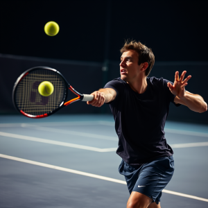 Tennis Serve Powerful Athletic Motion Action Shot