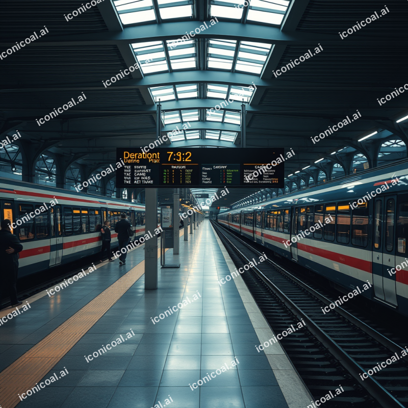 Train Station Departure Board Travel Anticipation Journey