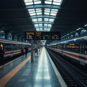 Train Station Departure Board Travel Anticipation Journey
