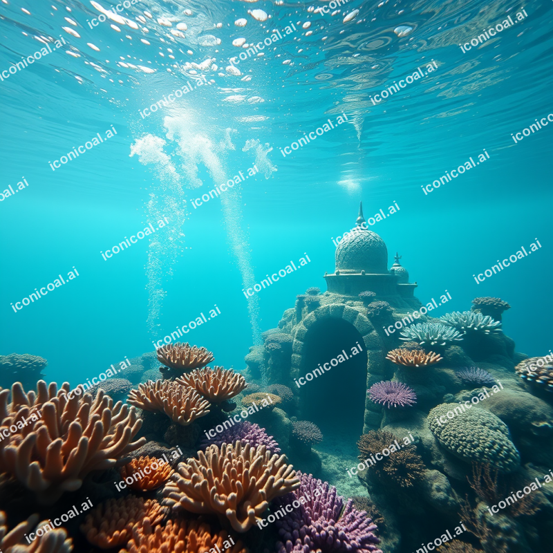 Underwater Mermaid Kingdom Coral Palace Fantasy Ocean