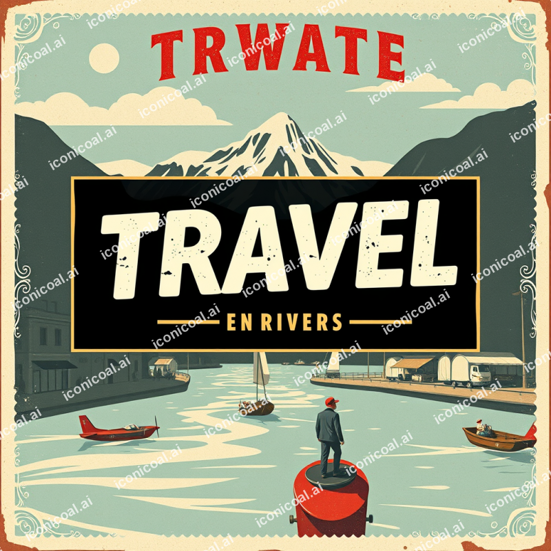 Vintage-style Travel Poster Illustration With Retro Typog...