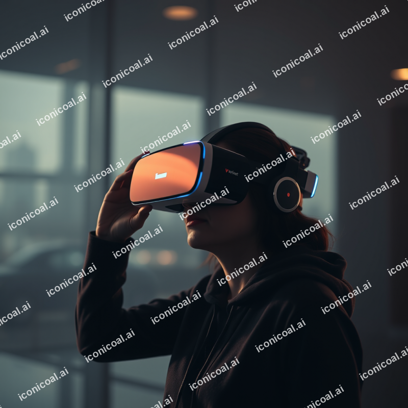 Vr Headset User Immersive Experience Modern Tech