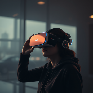 Vr Headset User Immersive Experience Modern Tech