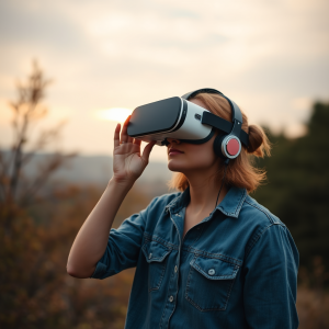 Vr Headset User Immersive Experience Modern Tech