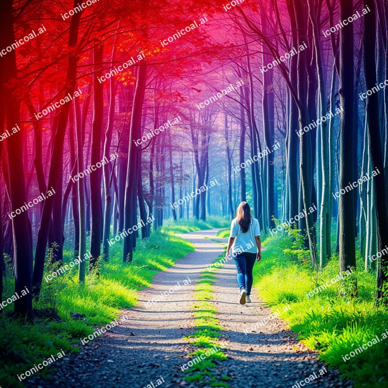 Walking Through Nature Path Forest Bathing Mental Health