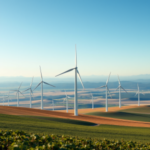 Wind Turbines In Field Renewable Energy Landscape