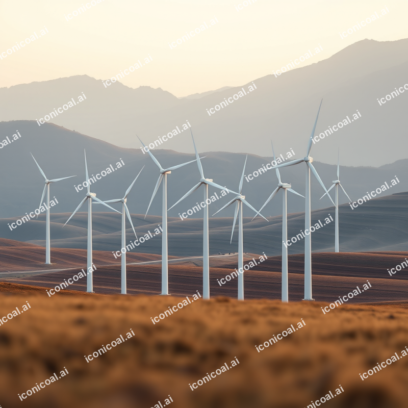 Wind Turbines In Field Renewable Energy Landscape