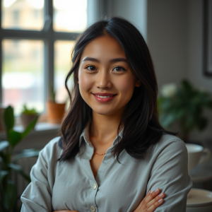 Young Professional Confident Portrait Natural Lighting He...