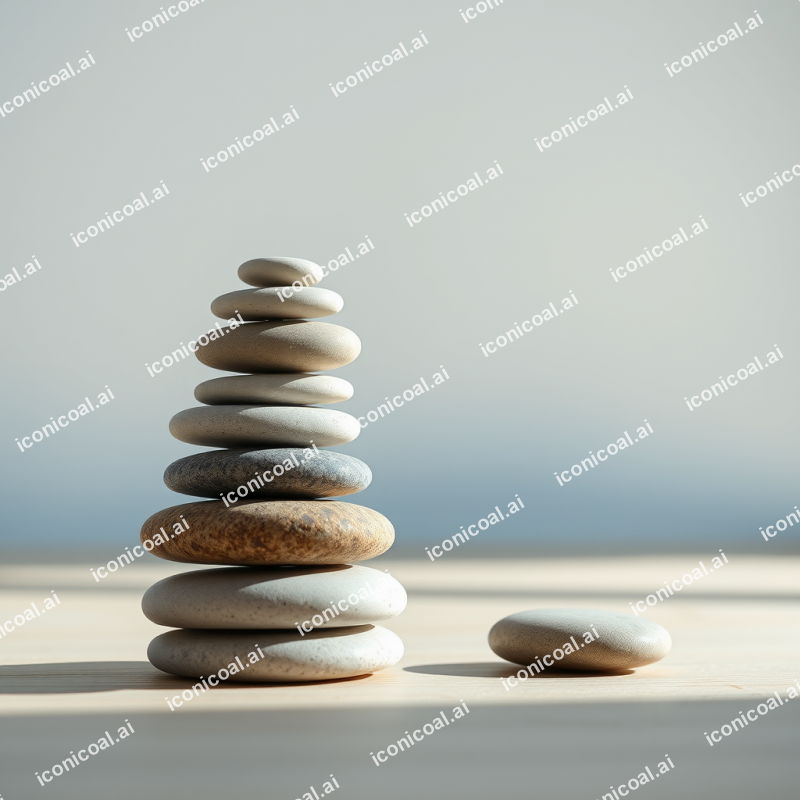 Zen Stones Balanced Stack Meditation Minimal Calm
