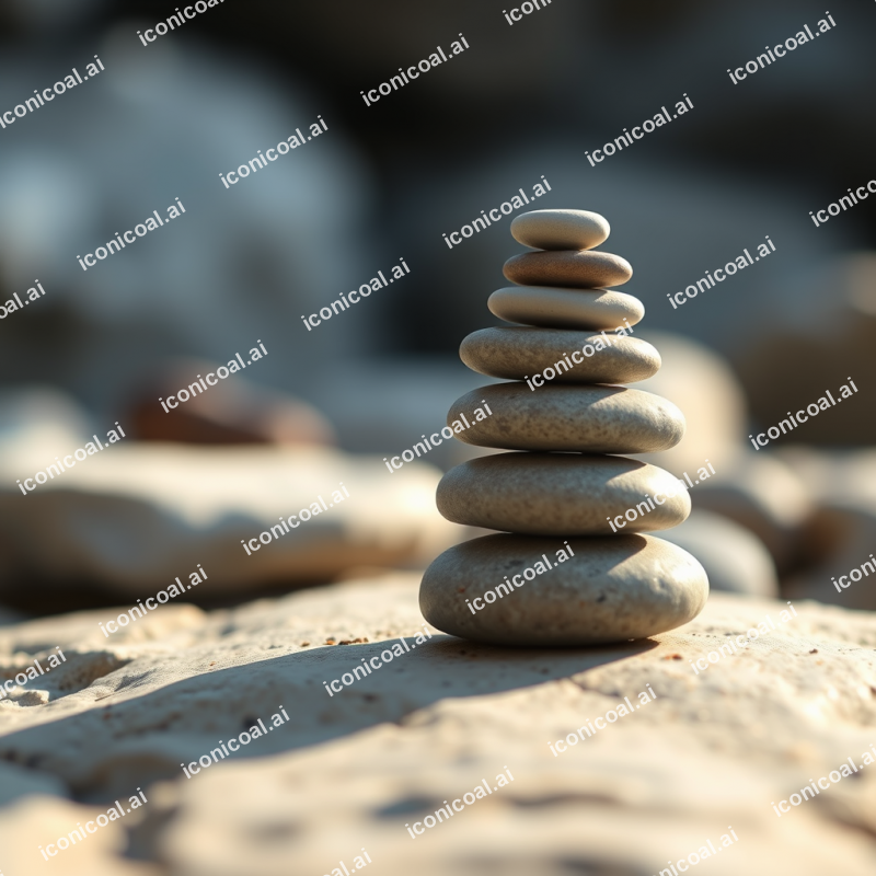 Zen Stones Balanced Stack Meditation Minimal Calm