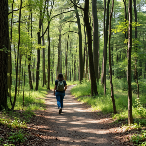 Walking Through Nature Path Forest Bathing Mental Health