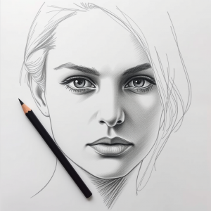 Pencil Sketch Portrait With Realistic Shading Details