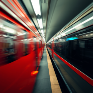 City Subway Train In Motion Urban Transit Blur