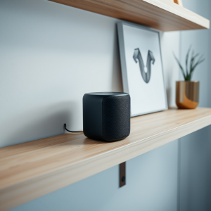 Smart Speaker On Shelf Home Automation Device