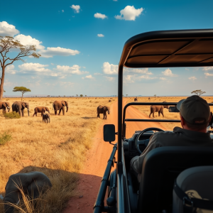 Safari Vehicle Watching Wildlife African Savanna Adventure