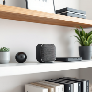 Smart Speaker On Shelf Home Automation Device