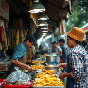 Local Market Street Food Vendor Authentic Cultural Experi...