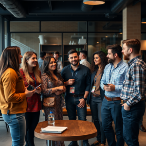 Team Of Diverse Colleagues Casual Conversation Break Room