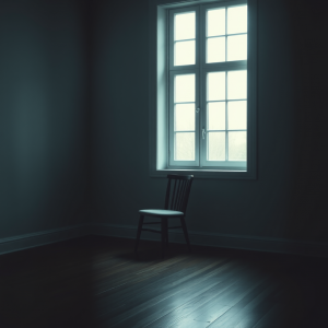 Empty Room With Single Chair By Window Light Minimal